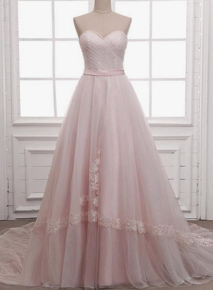 Tulle Sweetheart Neckline A-line Wedding prom Dress cg4009