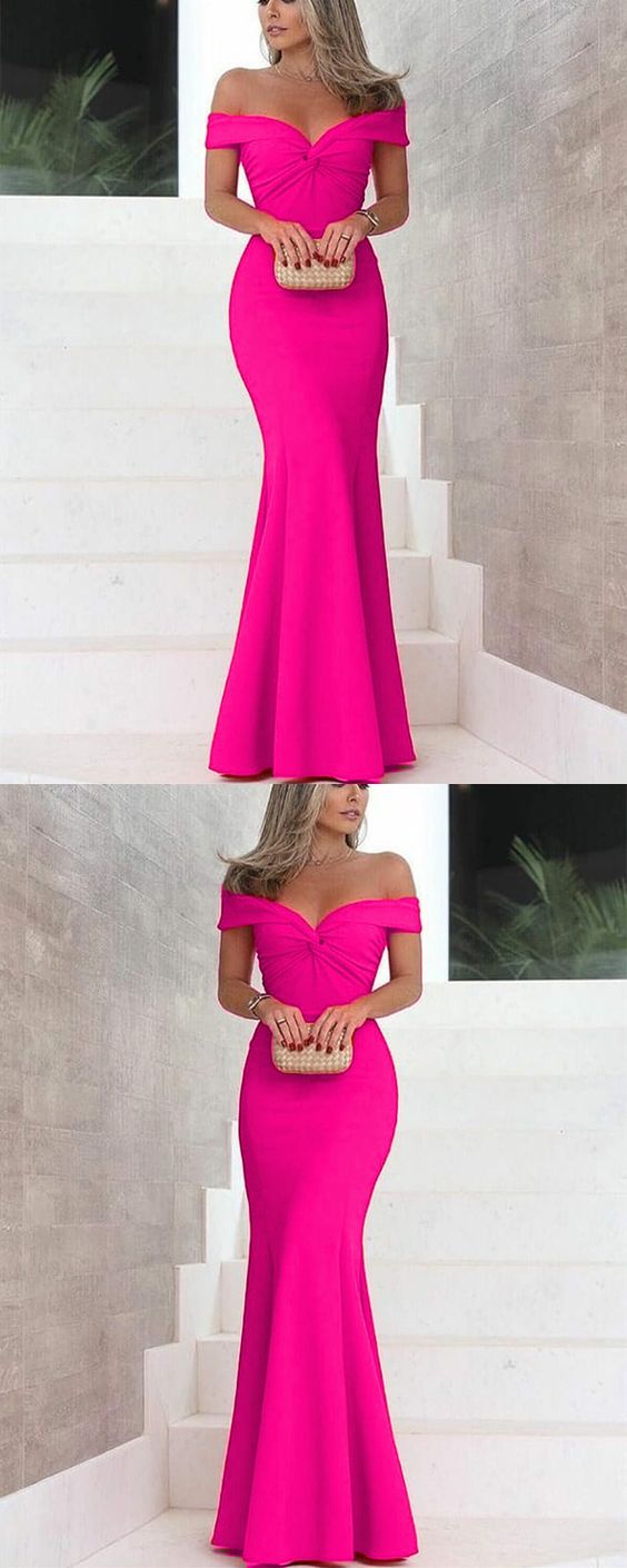 baby pink prom dress mermaid off the shoulder evening gowns cg4121