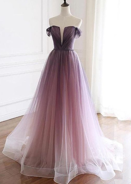 A line tulle long prom dress cg4763