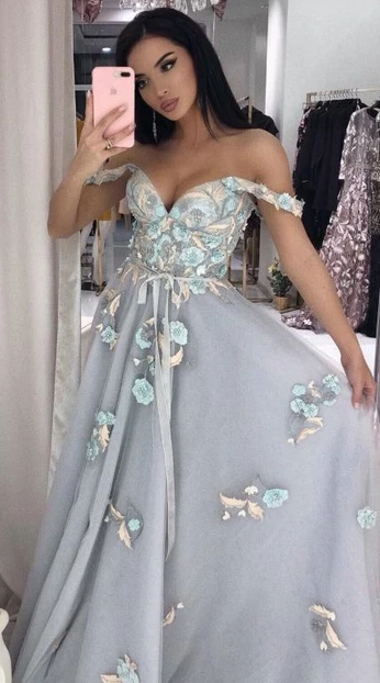 Gorgeous Custom Made Romantic Off the Shoulder Long Party Dress Beautiful Prom Dress  cg4887