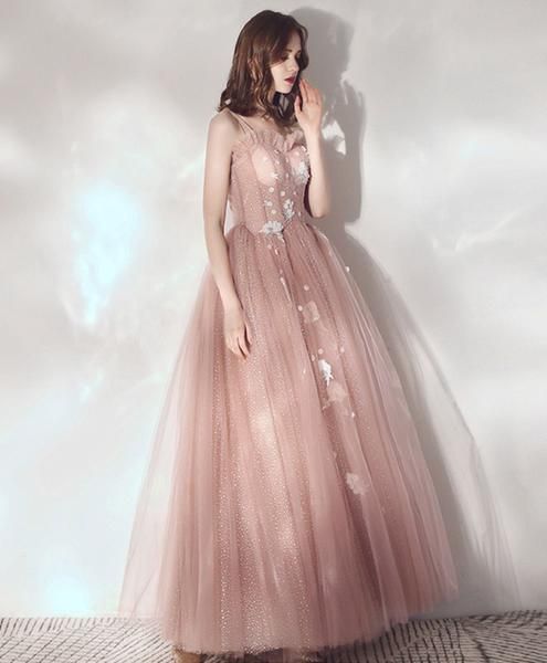 Pink sweetheart tulle prom dress pink tulle sweet 16 dress cg5077
