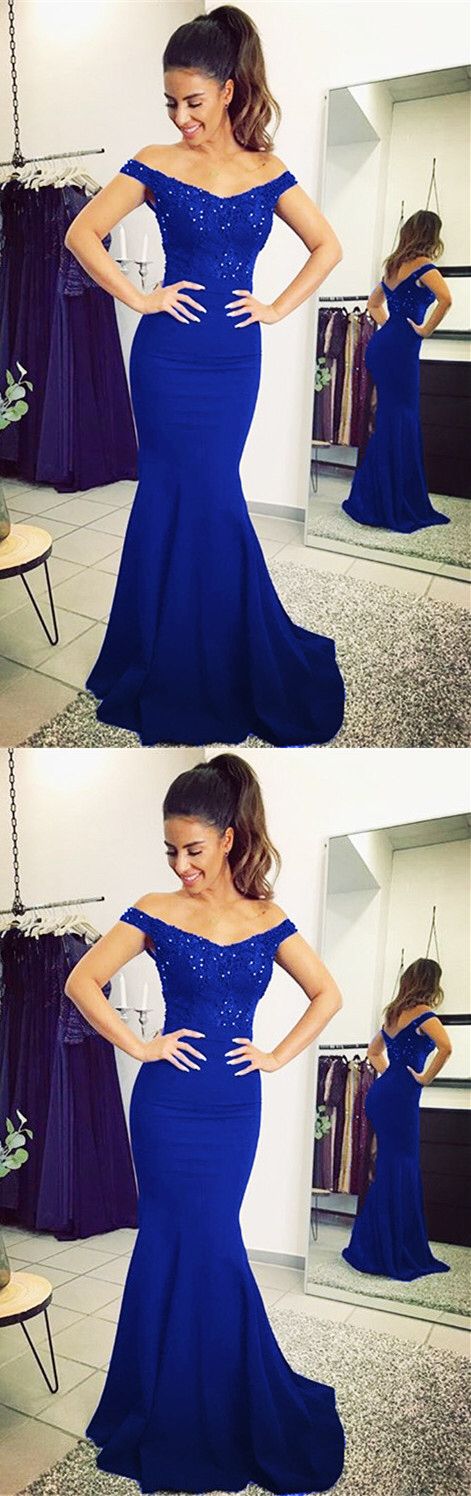 Royal blue bridesmaid dresses mermaid formal gowns cg5107