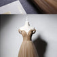 Deep Champagne Off Shoulder Crystal Beaded Long A Line Prom Dress cg5113