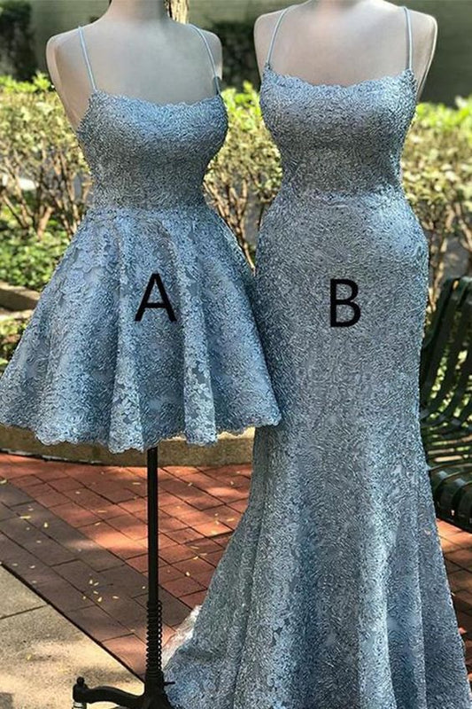 Blue Prom Dresses, Lace Homecoming Dress, Mermaid Prom Dresses cg5240
