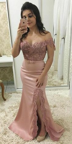 Sweetheart Off Shoulder Appliques Prom Dress Custom Made Side Slit School Dance Dresses Fahion Long Evening Party Dresses cg5488