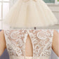 Beautiful Short Lace Scoop Neckline Homecoming Dresses,Off White Homecoming Dresses With Sleeveless  cg600