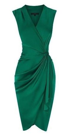 A Line Deep V Neck Green Satin Homecoming Dress  cg6981