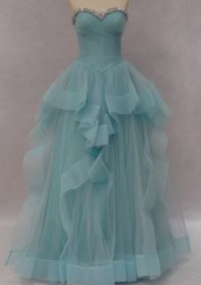 Light Green Tulle Sweetheart Prom Dress  cg7011