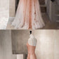 Unique champagne tulle long prom dress, tulle evening dress  cg710