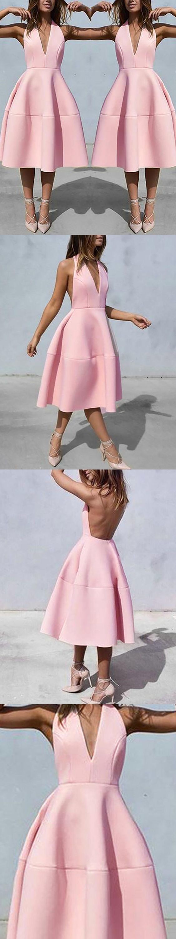 Open Back Pink Homecoming Dresses Simple Fashion Short homecoming Dress Party Dress cg786