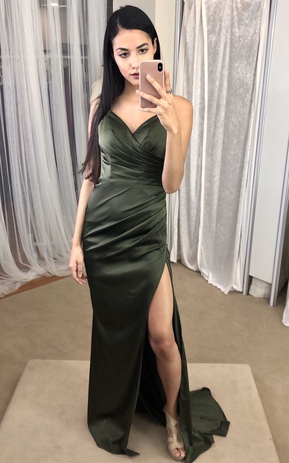 OLIVE GREEN Prom Dresses ， Sexy Prom Dress  cg8397