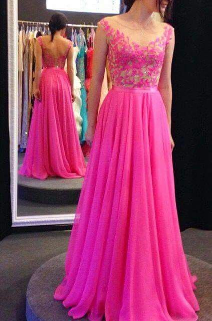 See Though A Line Prom Dress, Sexy Appliques Long Evening Dress  cg8441
