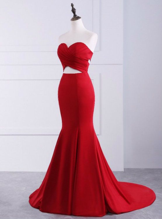 Prom Dress mermaid red dresses sweetheart prom dress  cg8454