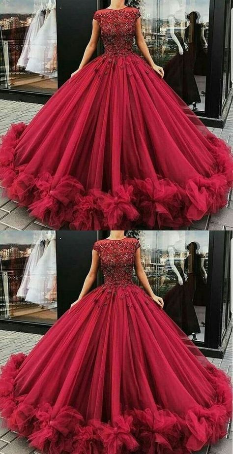 Elegant burgundy prom dresses, cap sleeves birthday prom dresses,party dress,ball gown cg846