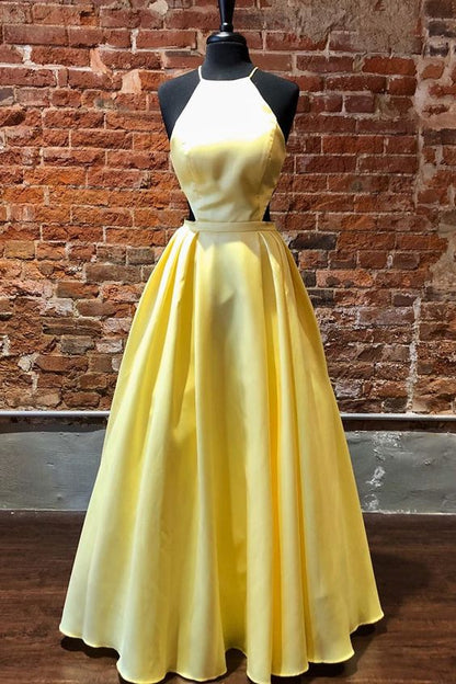 Simple Yellow Prom Dress 2020  cg8567