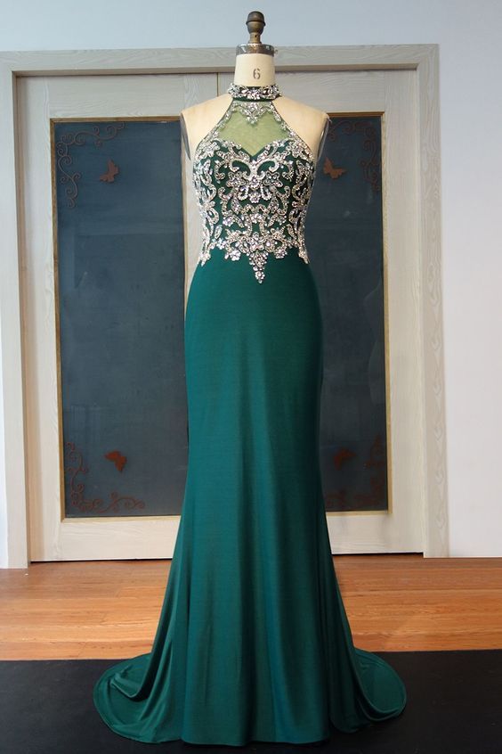 Charming Prom Dress, Dark Green Mermaid Prom Dresses  cg8598