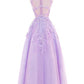 Beautiful Purple Ball Gown Tulle Long Party Dress, A-Line Prom Dress 2020  cg8605