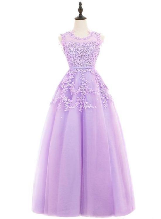 Beautiful Purple Ball Gown Tulle Long Party Dress, A-Line Prom Dress 2020  cg8605