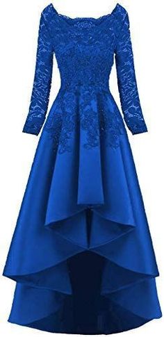 Long Sleeves Beaded High Low Evening Prom Party Dresses   cg8678