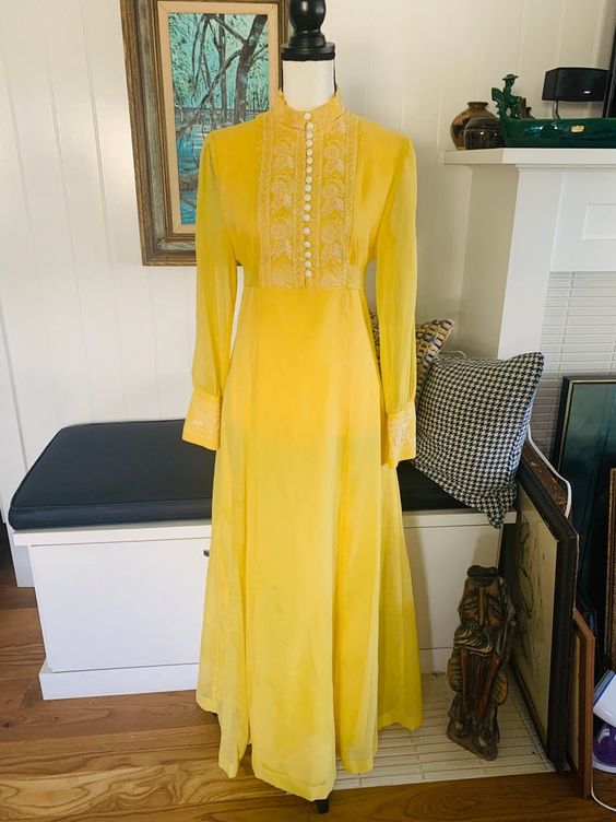 Embroidered Yellow Prom Dress  cg8732